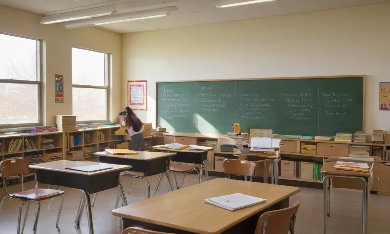 Une classe ensoleillée, élèves concentrés et créatifs