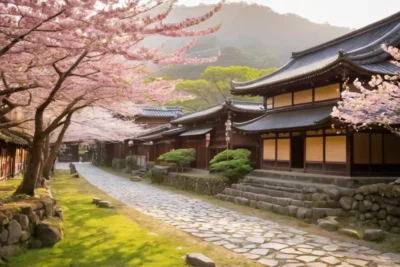 Scène japonaise traditionnelle empreinte de sérénité