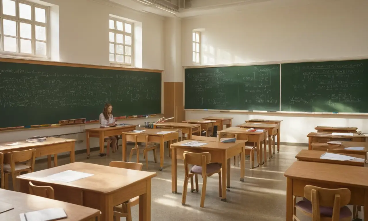 Salle de classe animée avec lumière naturelle