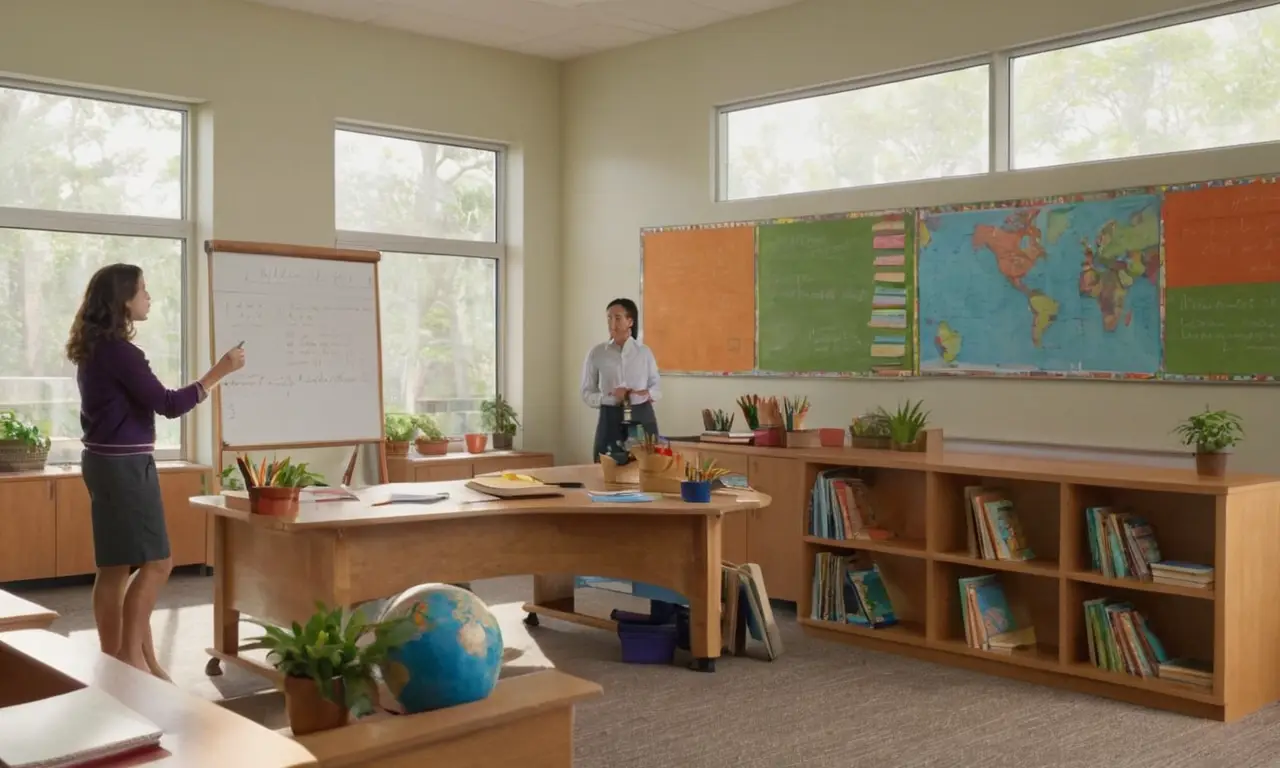 Salle de classe lumineuse et engagée
