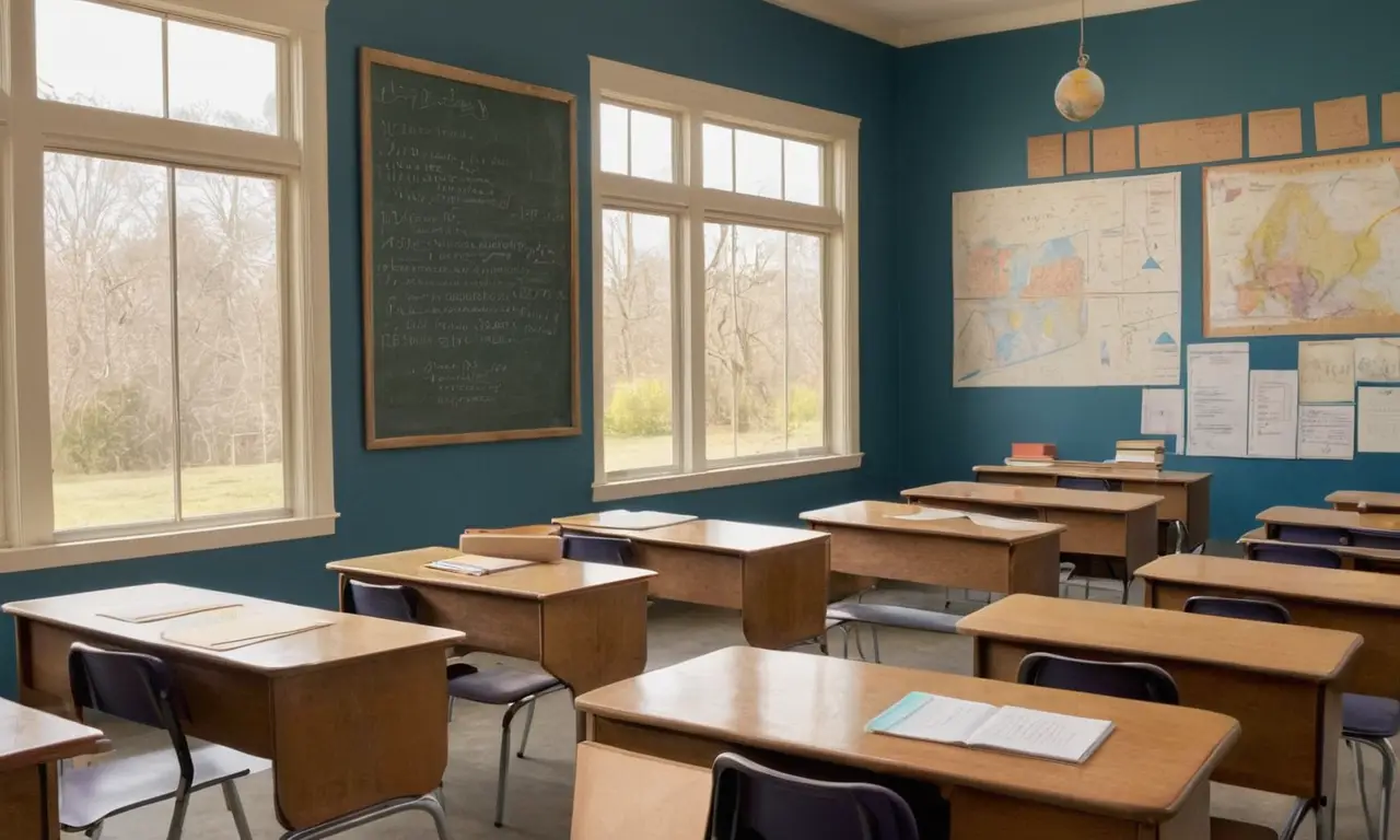 Salle de classe lumineuse et bien ordonnée