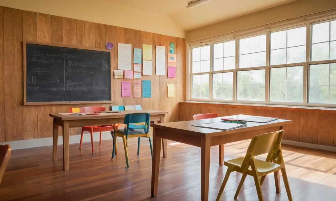 Une salle de classe lumineuse et tranquille